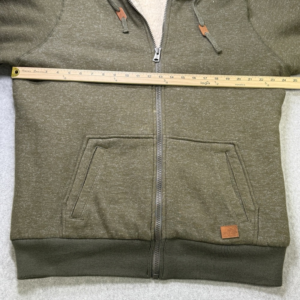 Buffalo David Bitton Sherpa Lined Zip Hoodie Jacket Olive Green Men's XXL - Picture 3 of 10